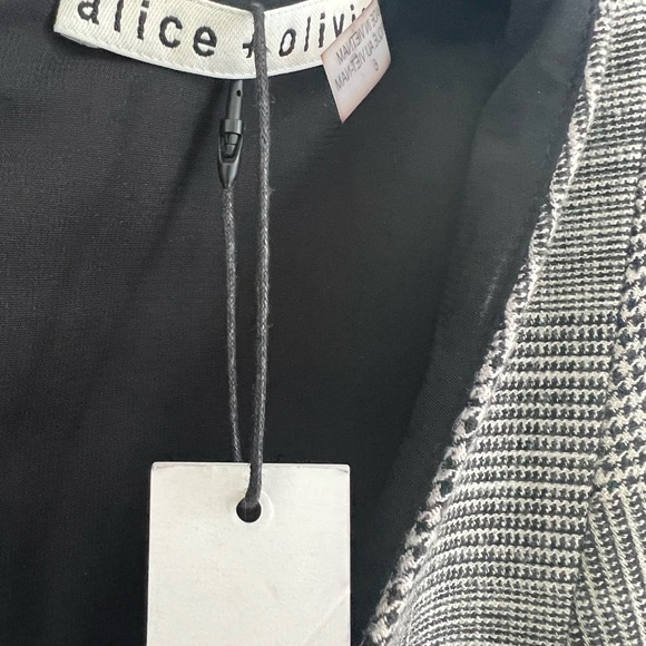 NWT Alice & Olivia BIRCH Houndstooth Sleeveless Formal Maxi Dress - Picture 7 of 14